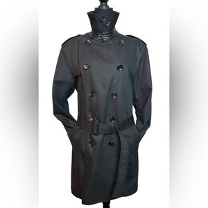 Coach Double Breasted Trench Coat (Like-New; Black; Large)